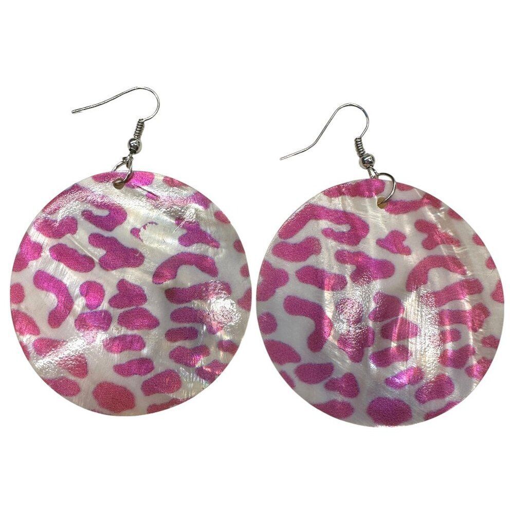 Leopard Print Shell Earrings